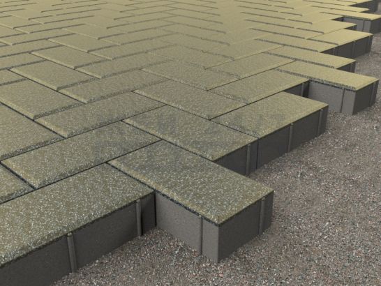 Кирпичик 200x100x80 (янтарный гранит)-укладка